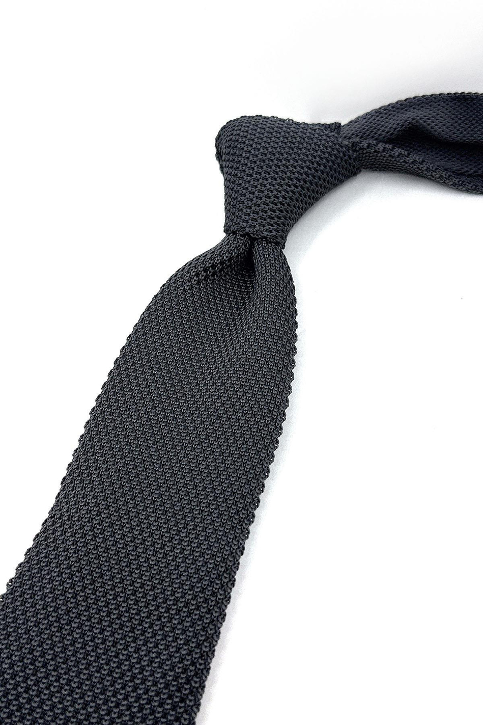Füme Düz Örgü Kravat ÖR8355