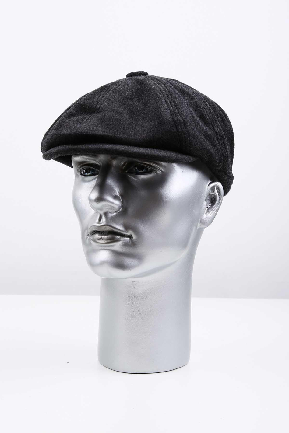 Füme Düz Yün Erkek Kasket Şapka KST79