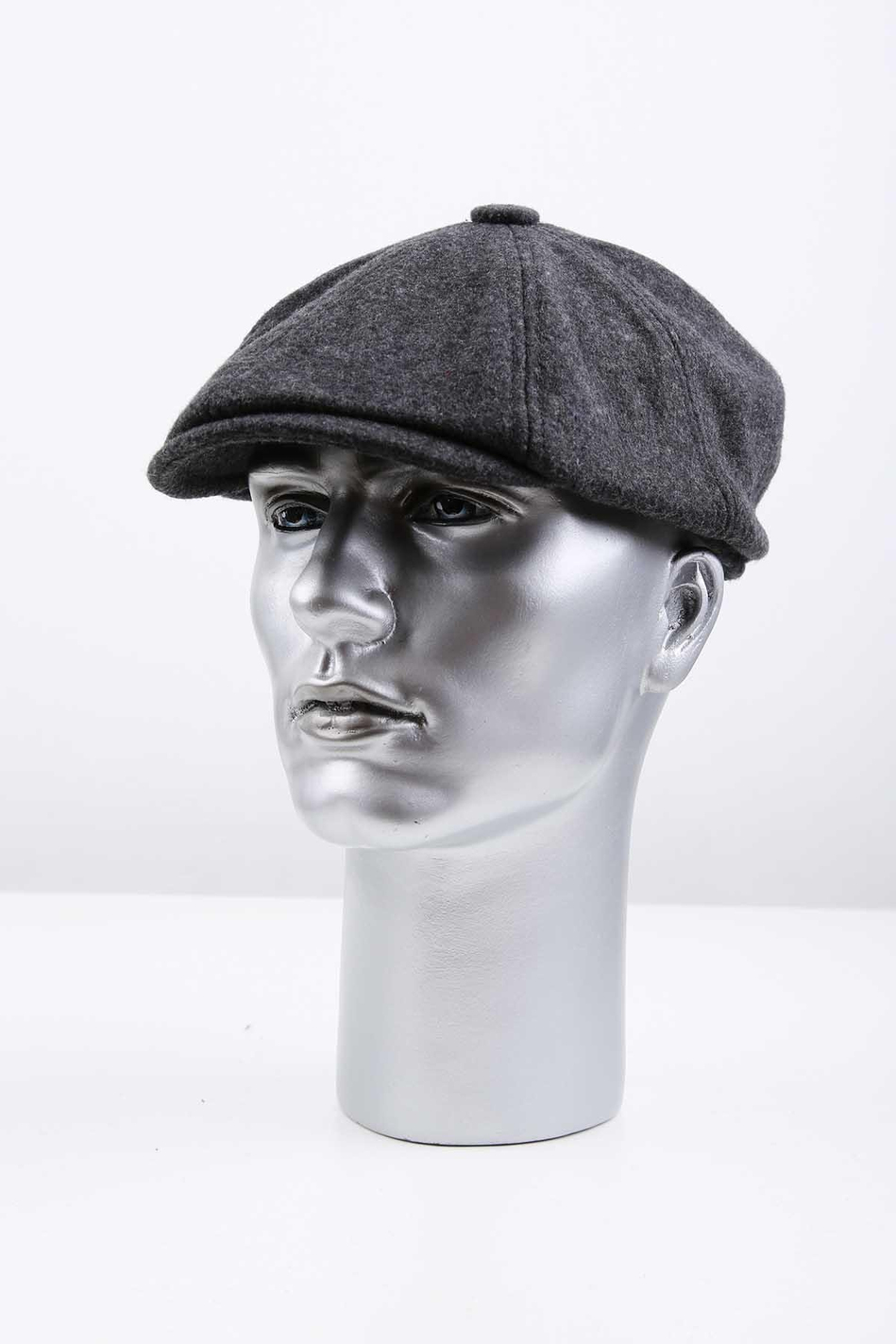 Füme Düz Yün Erkek Kasket Şapka KST96