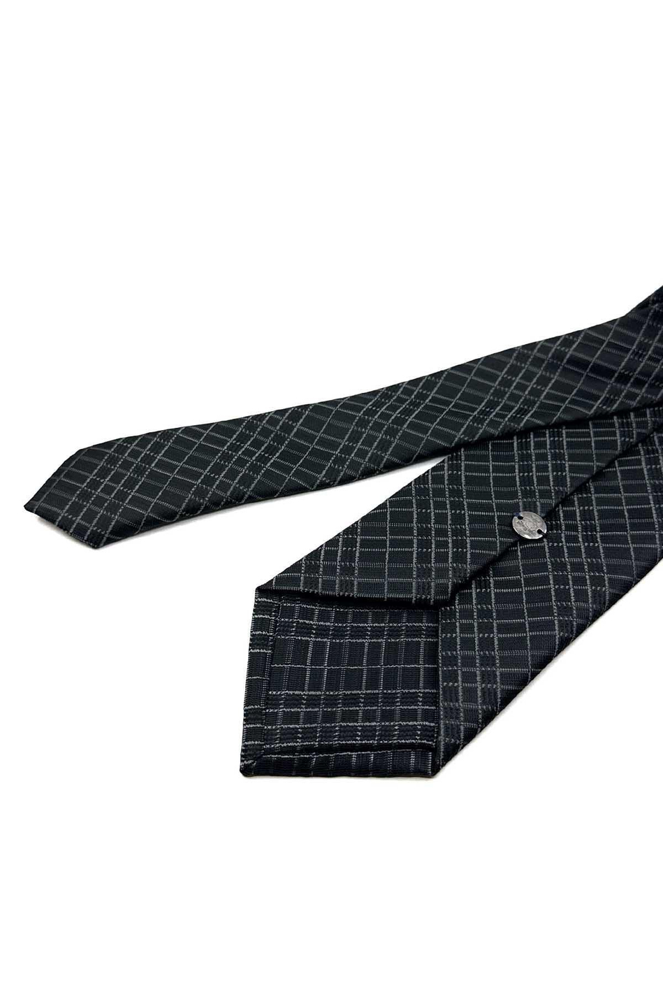 Füme Kare Desen Mendilli Klasik Kravat KK12588