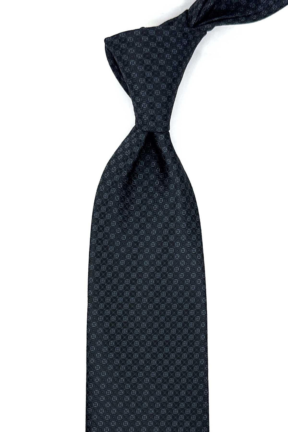 Füme Küçük Desen Mendilli Klasik Kravat KK12255