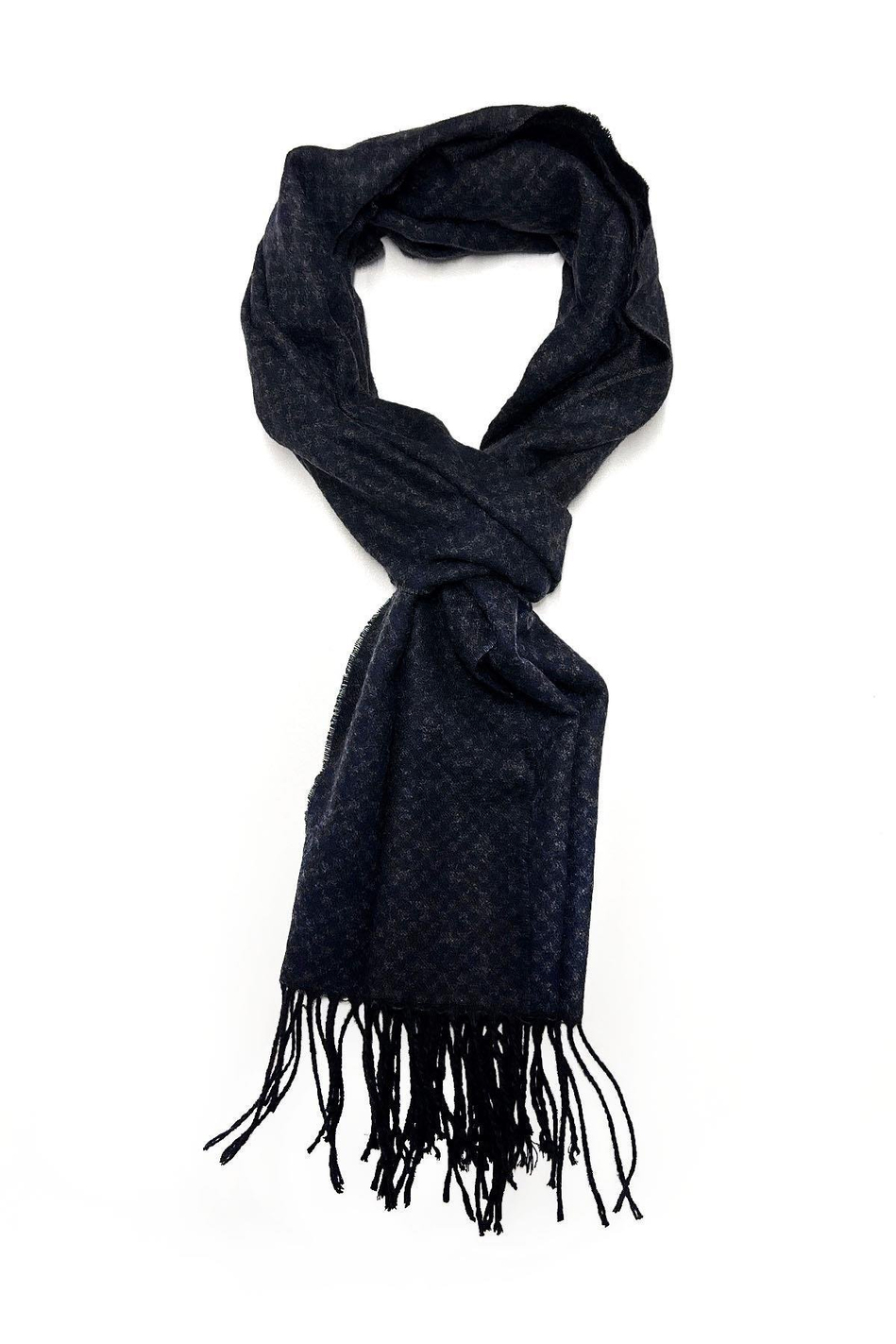 Füme - Lacivert Nokta Desen Erkek Kaşkol K412