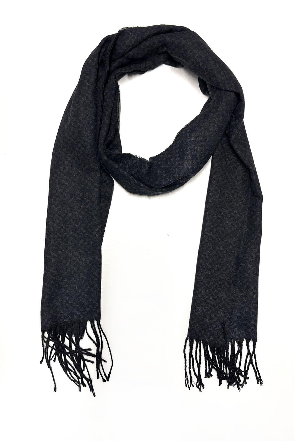 Füme - Lacivert Nokta Desen Erkek Kaşkol K412