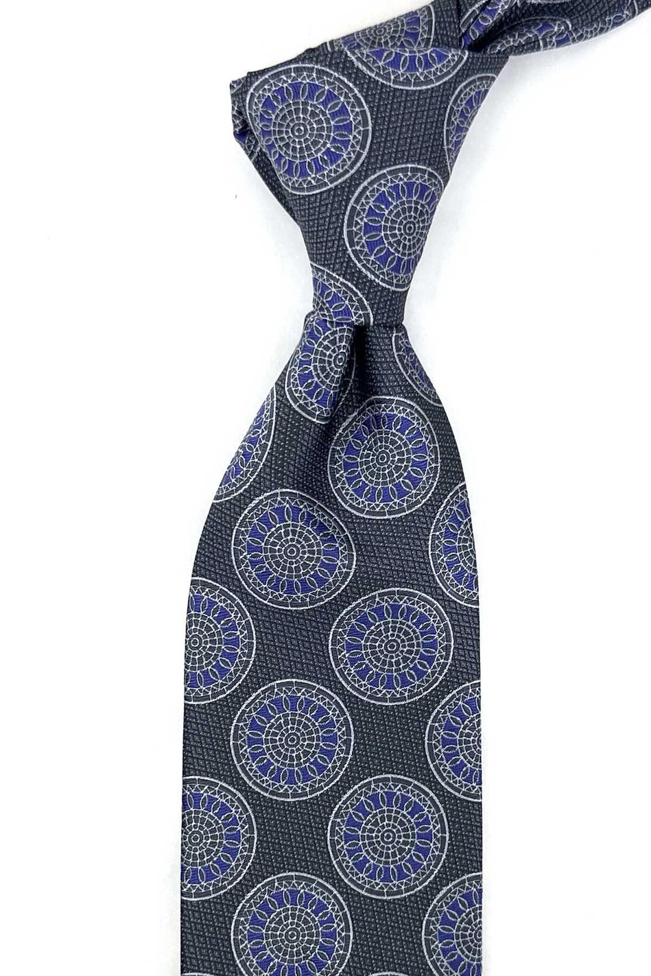 Füme Mor Motif Desen Mendilli Klasik Kravat KK13970