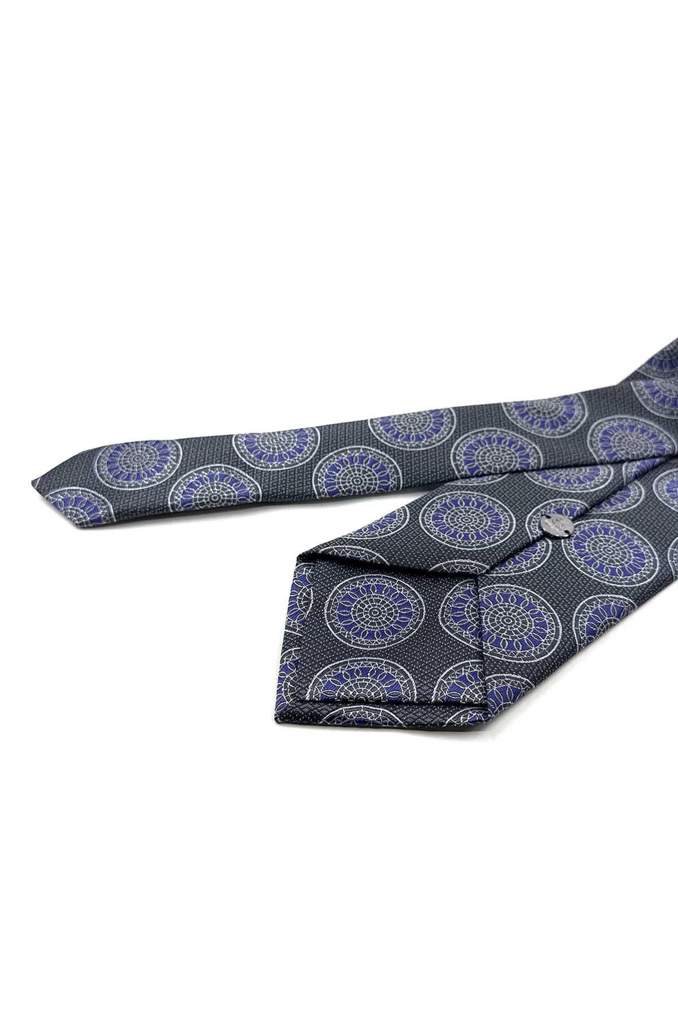 Füme Mor Motif Desen Mendilli Klasik Kravat KK13970