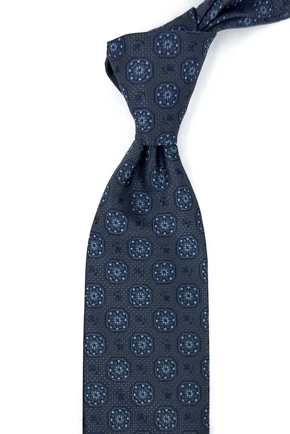 Füme Motif Desen Mendilli Klasik Kravat KK13949