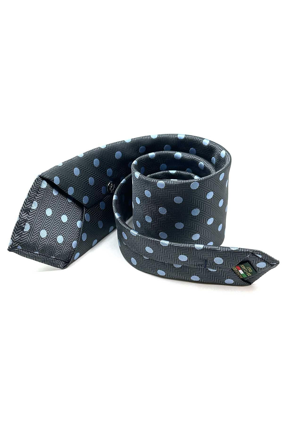 Füme Puantiye Desen Mendilli Klasik Kravat KK13101