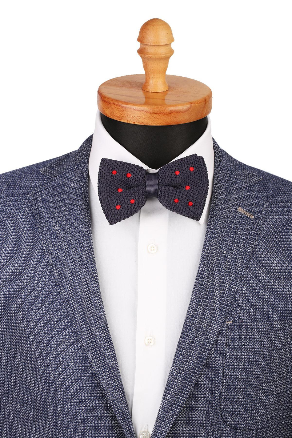 Füme Puantiye Desen Örgü Papyon ÖR121