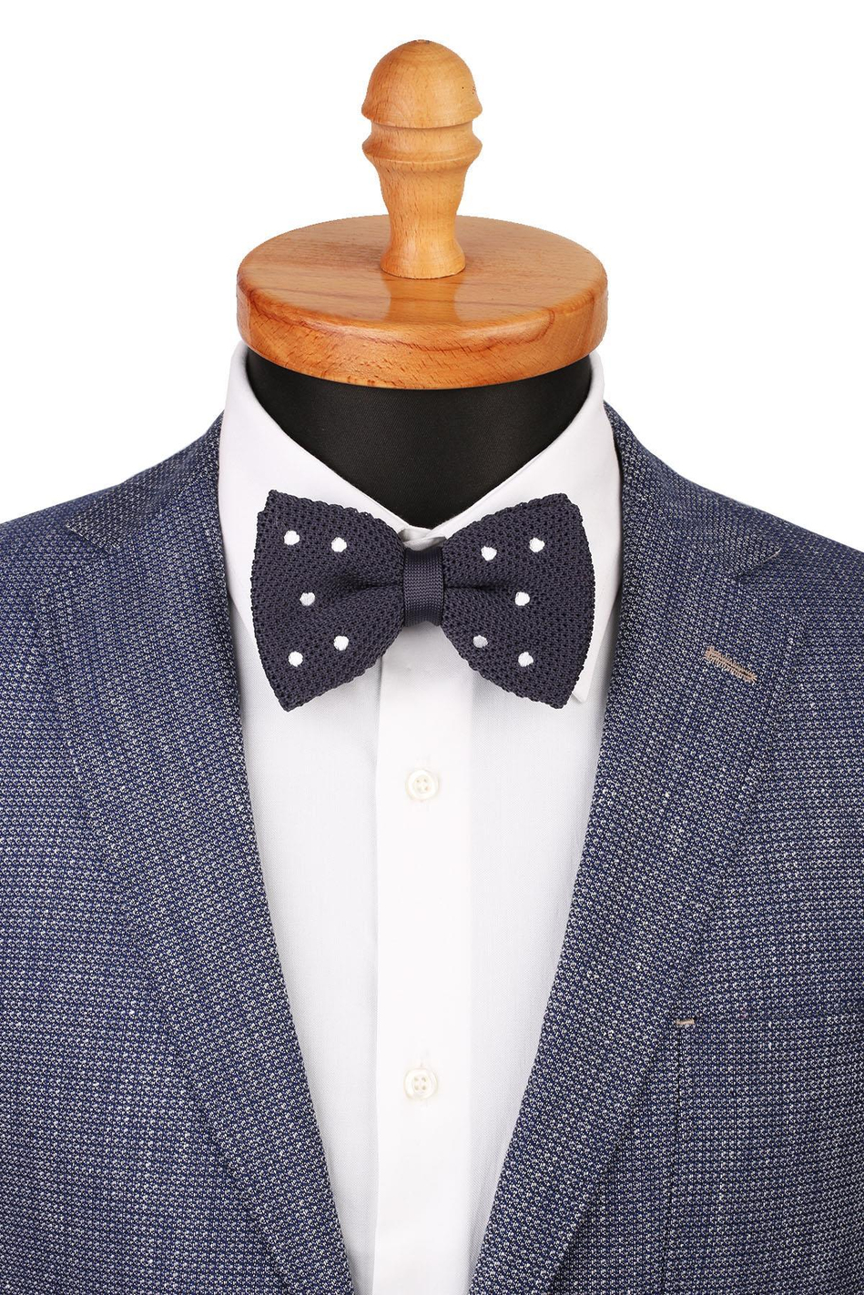 Füme Puantiye Desen Örgü Papyon ÖR123