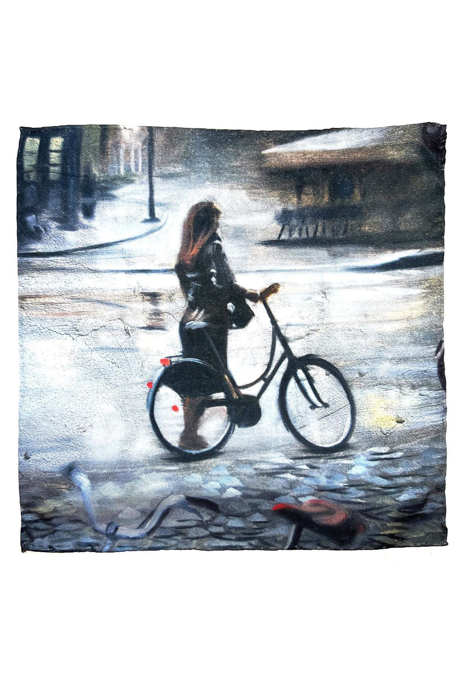 Füme Renk Bisiklet Motifli Erkek Cep Mendili SPS590-66