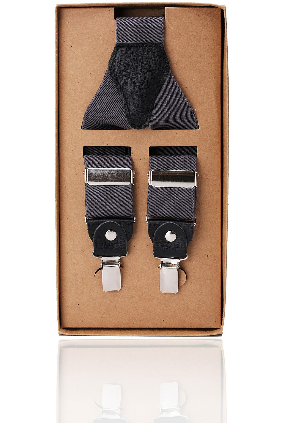 Füme Renk Deri Bağlantılı Erkek Pantolon Askısı PAN57