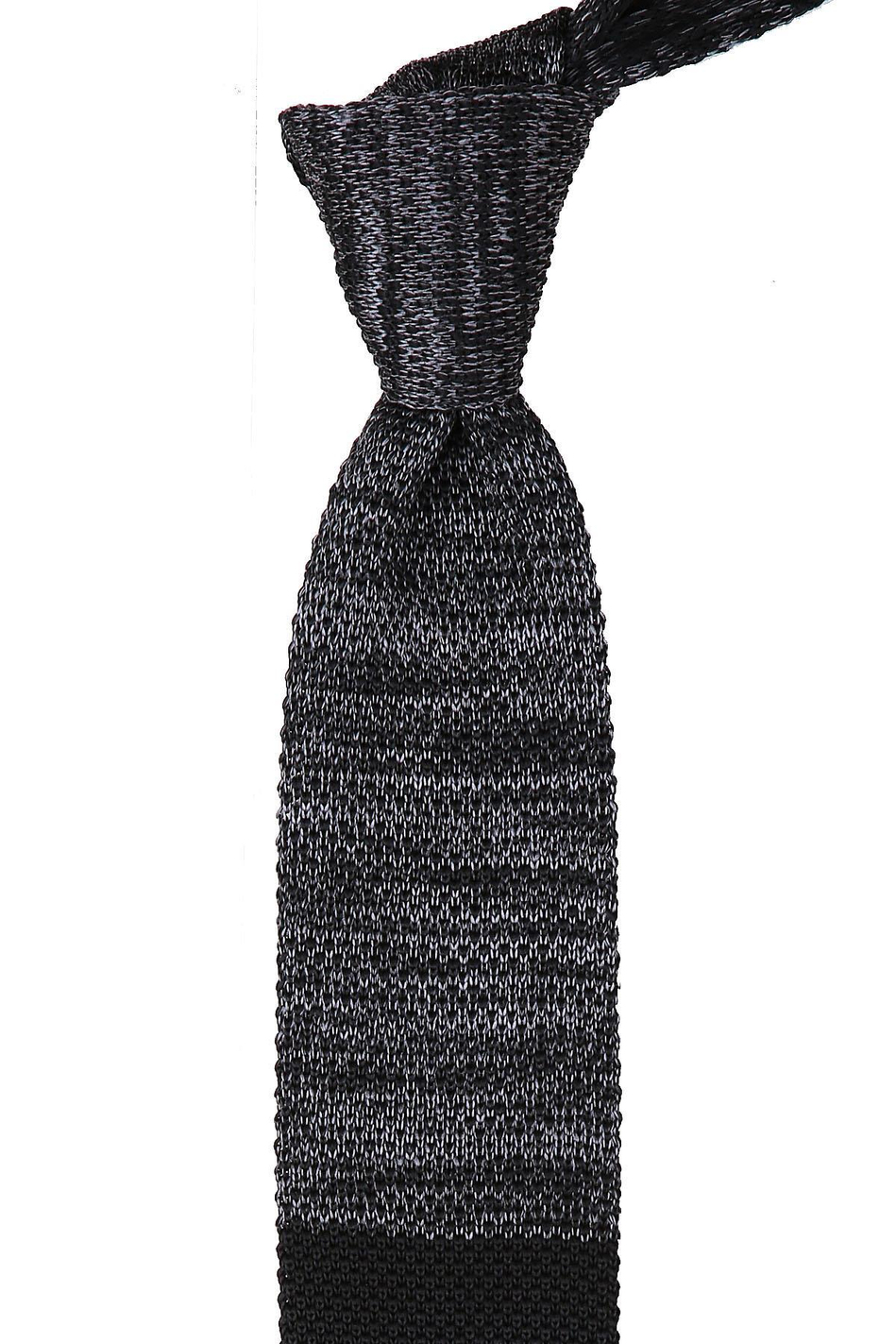 Füme Siyah Çizgili Örgü Kravat 8164