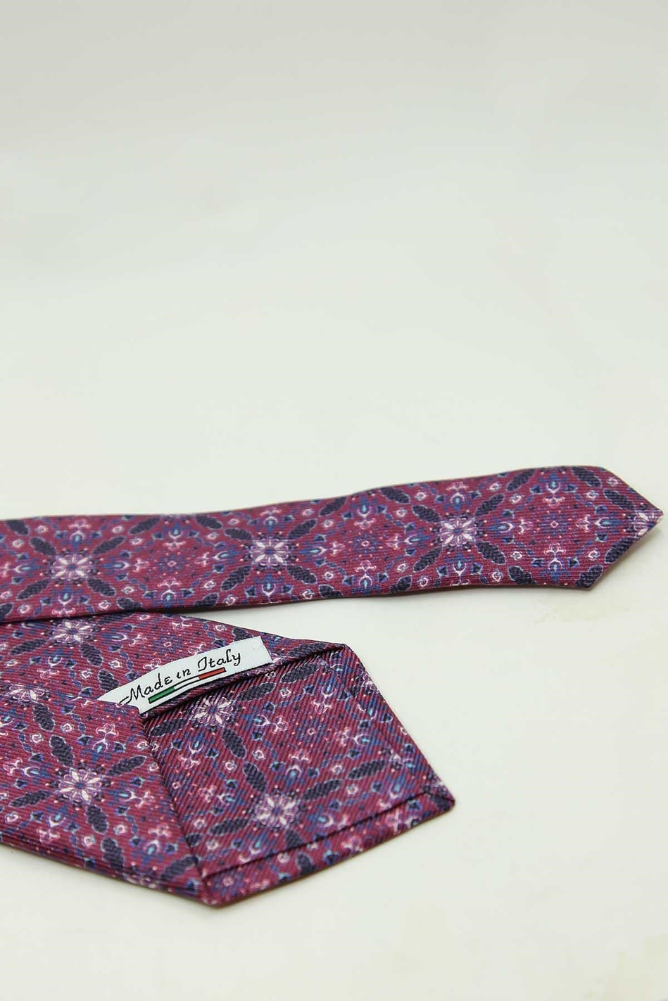 Fuşya Motif Desen İtalyan İpek Kravat İK2480