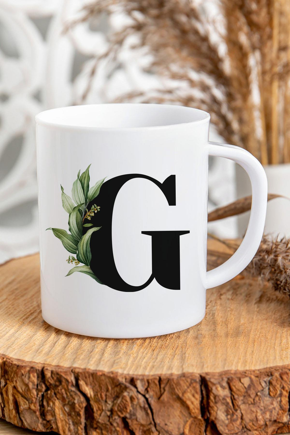 G Harfli Baş Harf Baskılı Kupa Bardak