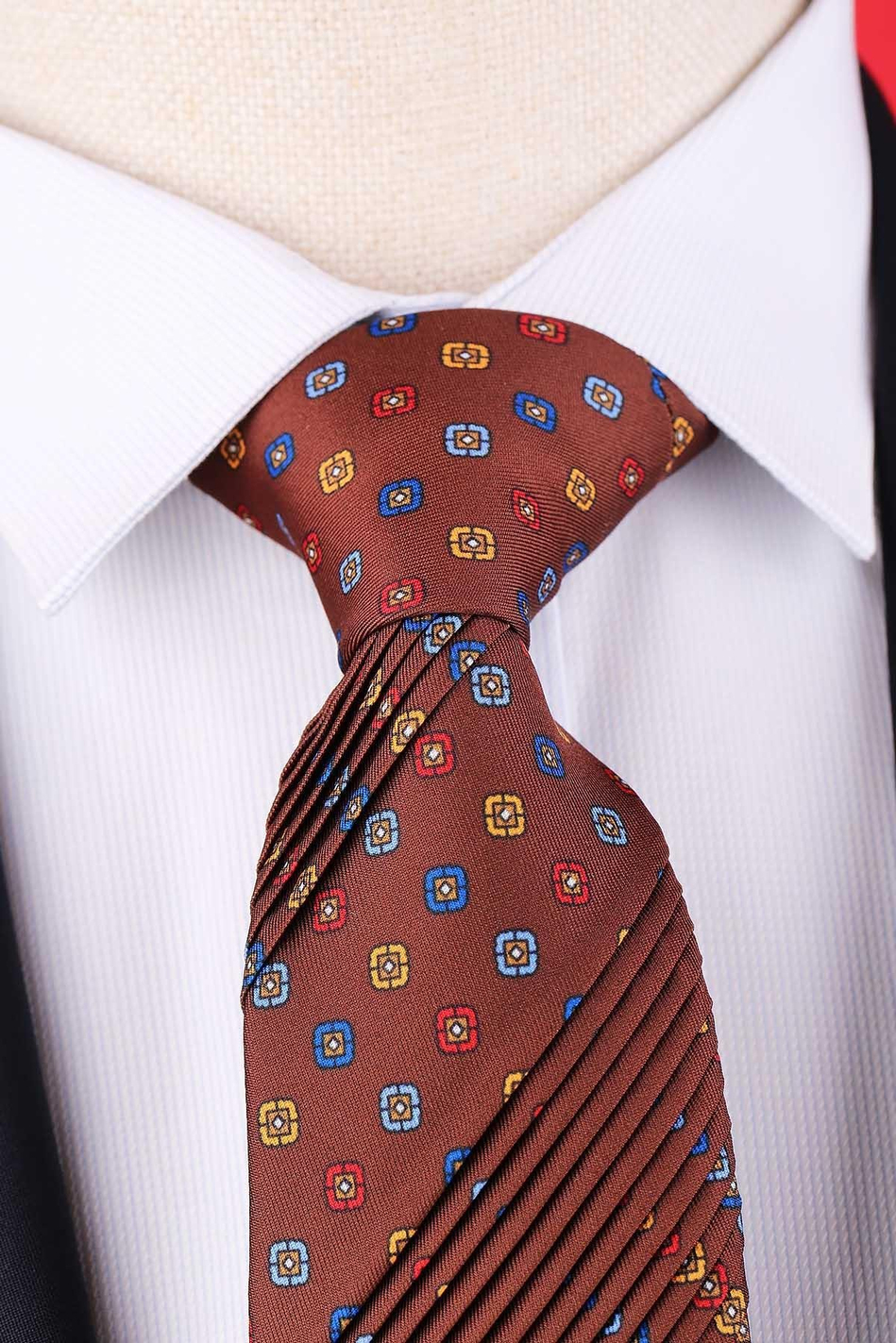 Gelsomini Style Kahve Küçük Desen Piliseli Kravat CRK90