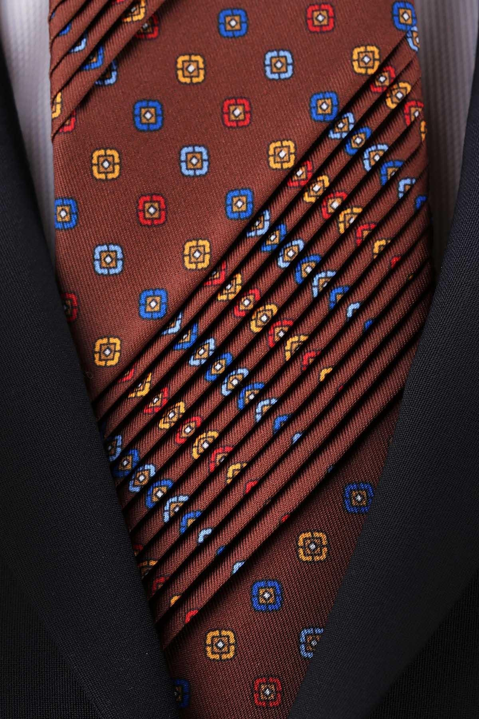 Gelsomini Style Kahve Küçük Desen Piliseli Kravat CRK90