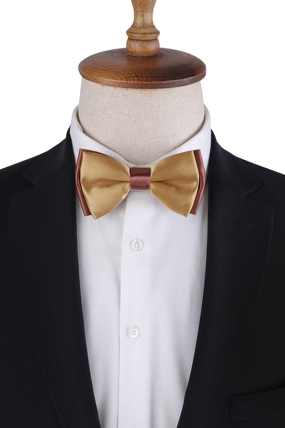 Gold - Bakır Saten Düz Papyon P1984