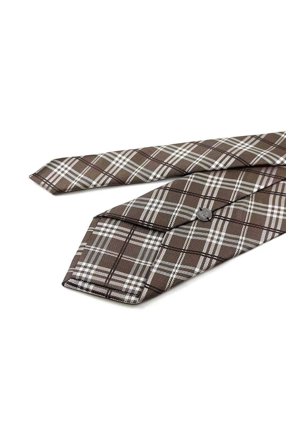 Gold Ekose Desen Mendilli Klasik Kravat KK13197