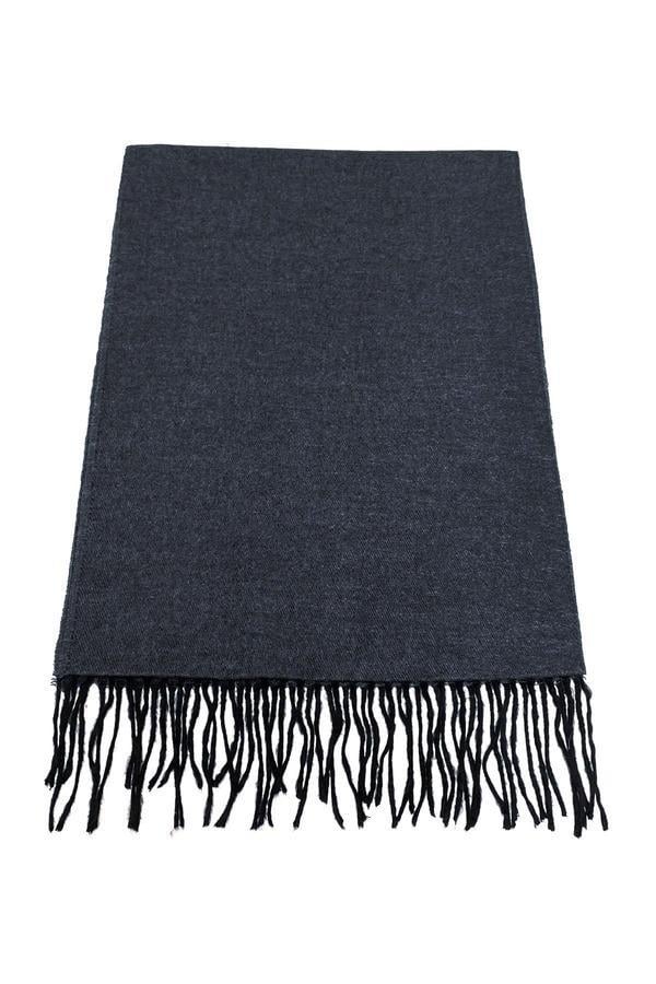 Gri Çift Taraflı Düz Erkek Kaşkol K318