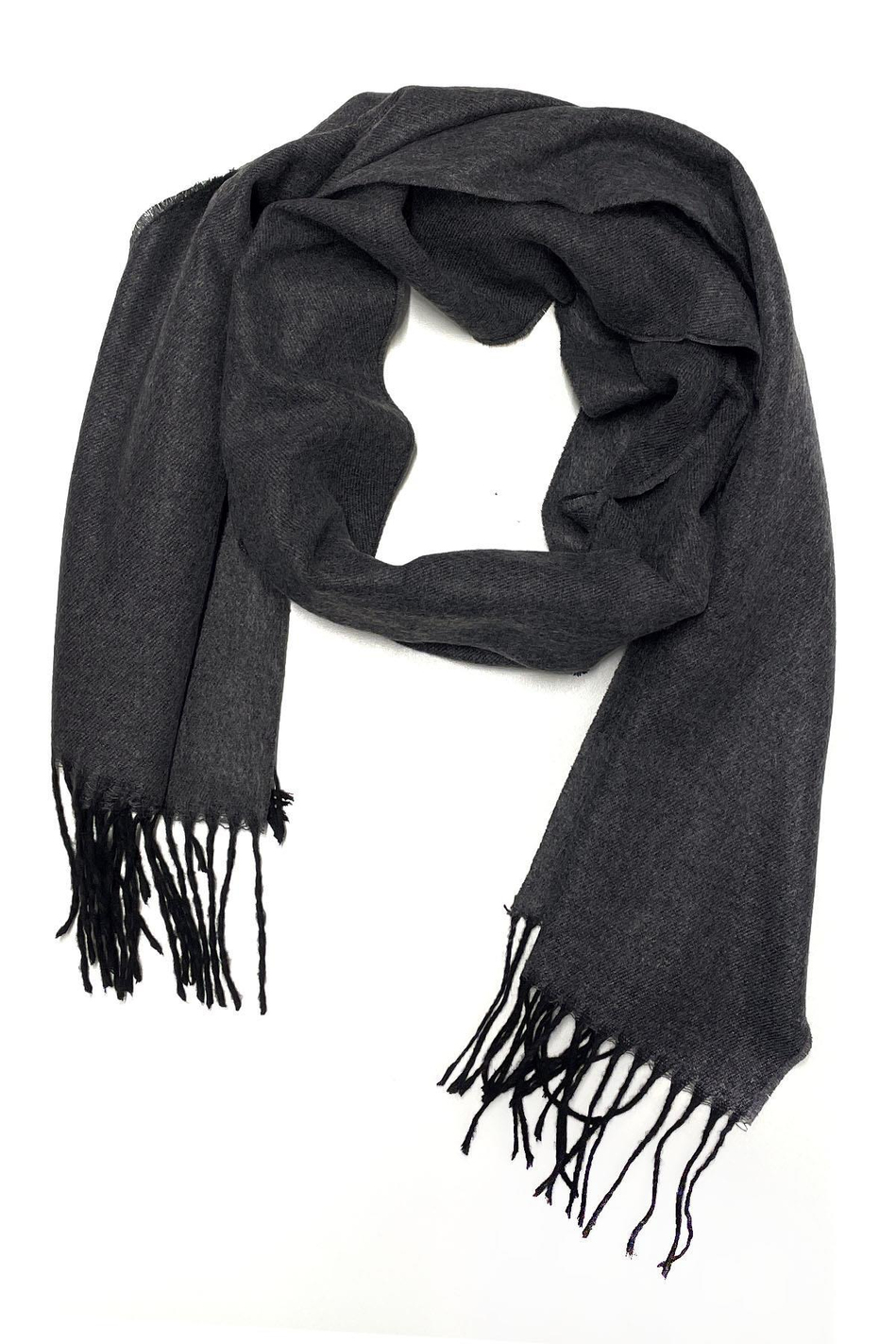 Gri Çift Taraflı Düz Erkek Kaşkol K318