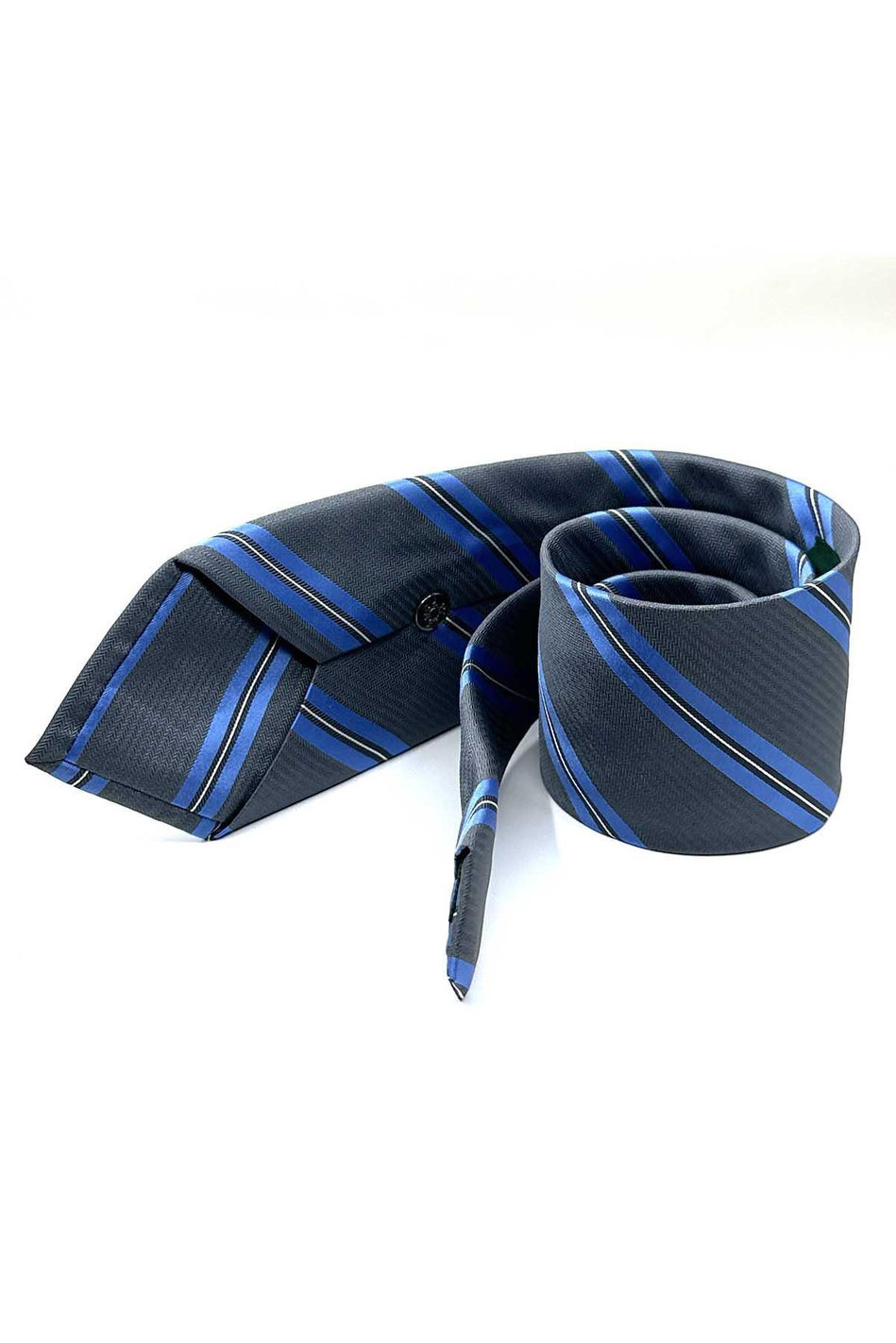Gri Çizgi Desen Mendilli Klasik Kravat KK12828