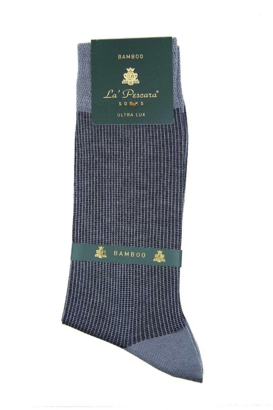 Gri Çizgi Desen Ultra Lüks Bambu Tekli Erkek Çorap CRP298