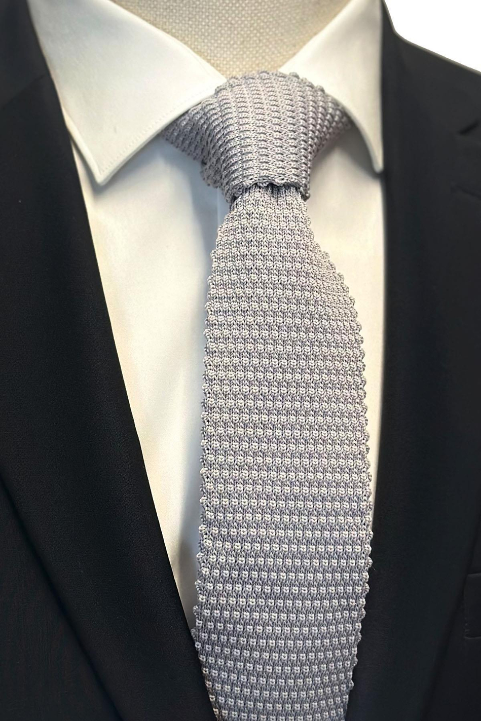 Gri Düz Örgü Kravat ÖR8327