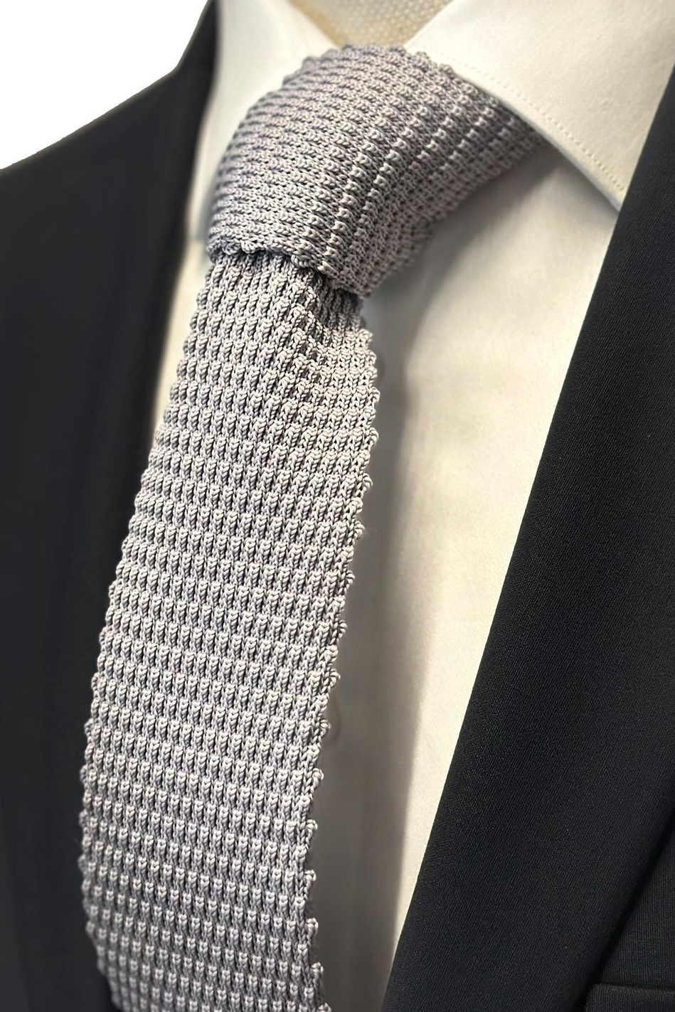 Gri Düz Örgü Kravat ÖR8327
