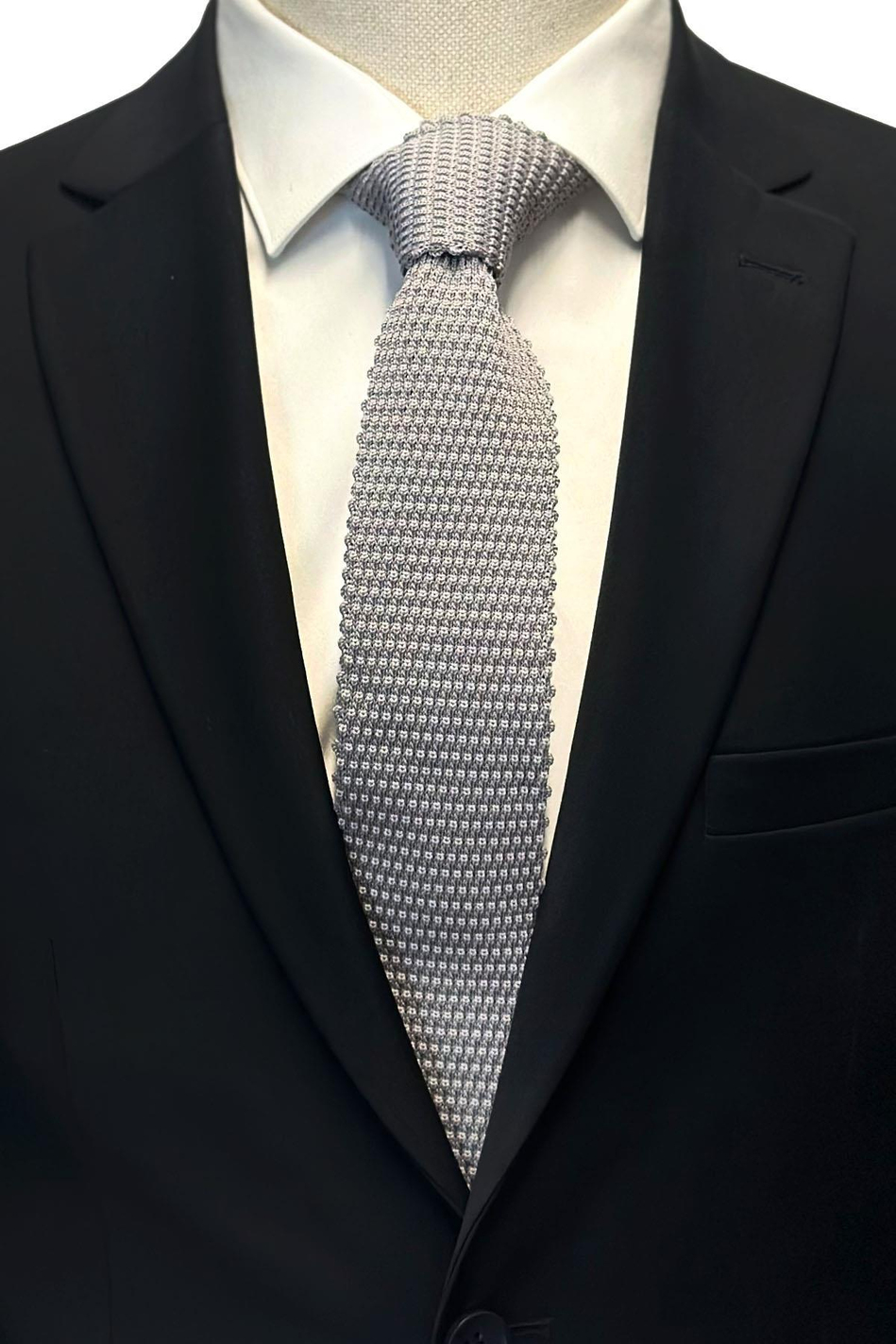 Gri Düz Örgü Kravat ÖR8327