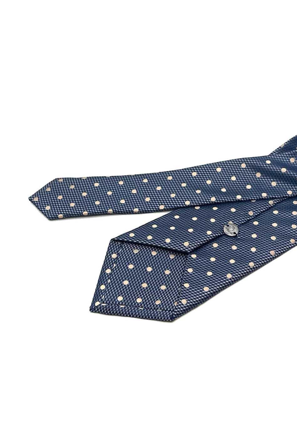 Gri - Lacivert Puantiye Desen Mendilli Klasik Kravat KK13003