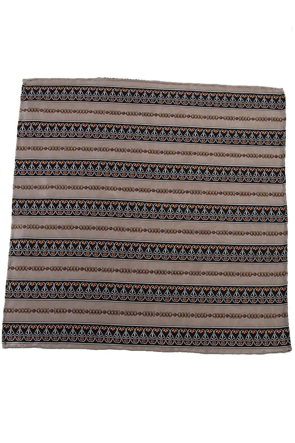 Gri Motif Baskılı İpek Mendil SPS426