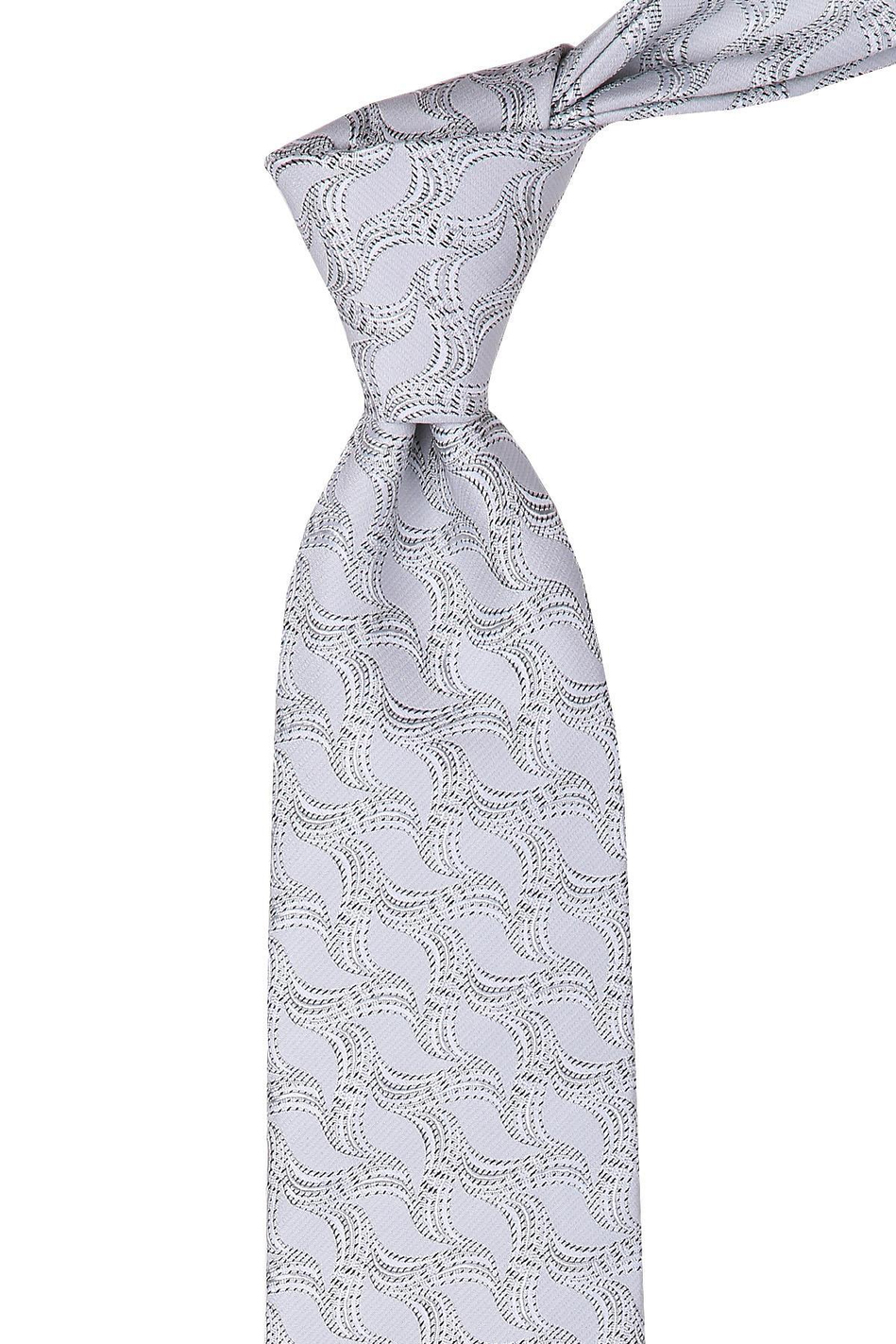 Gri Motif Desen İpek Kravat İK463