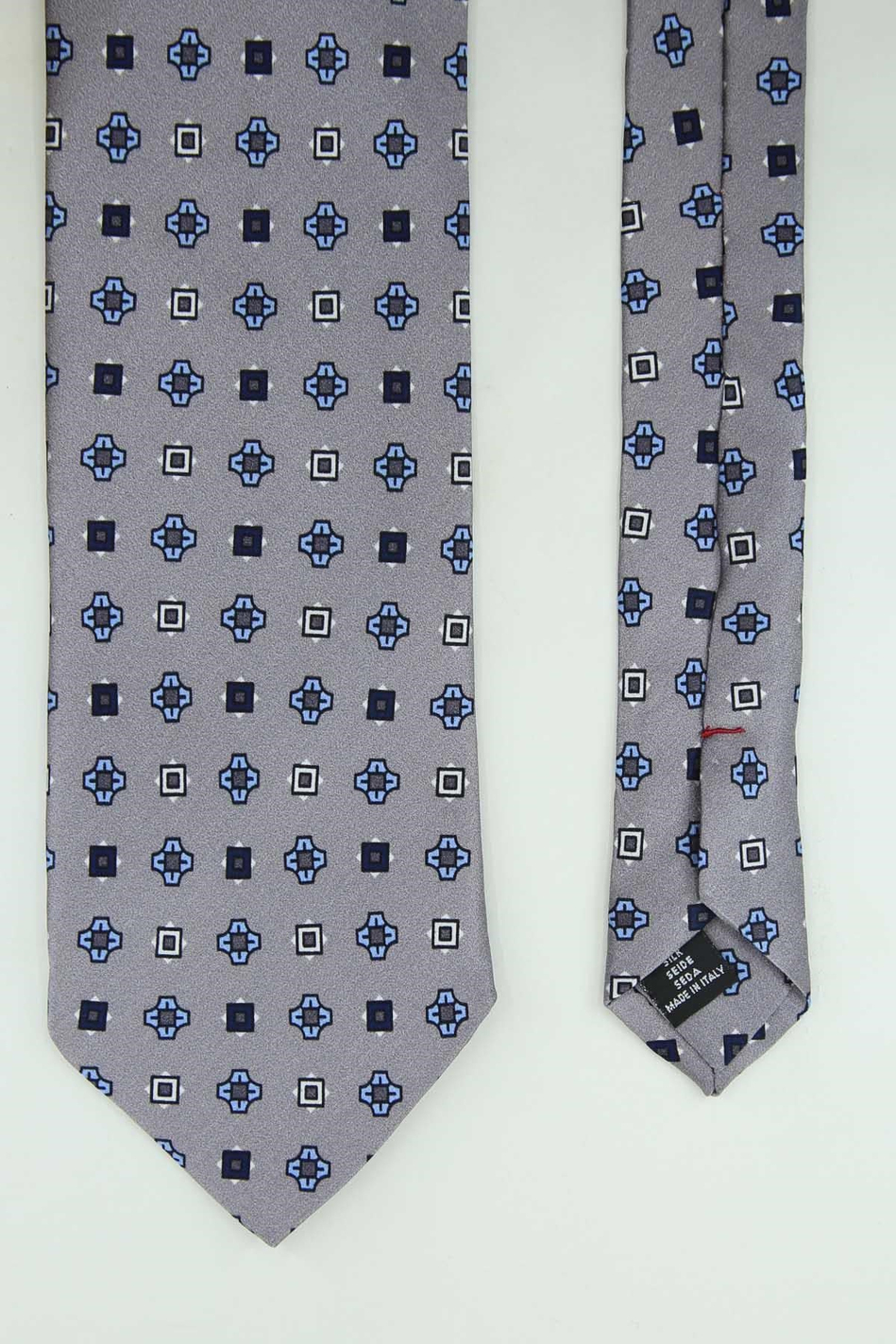 Gri Motif Desen İtalyan İpek Kravat İK2573