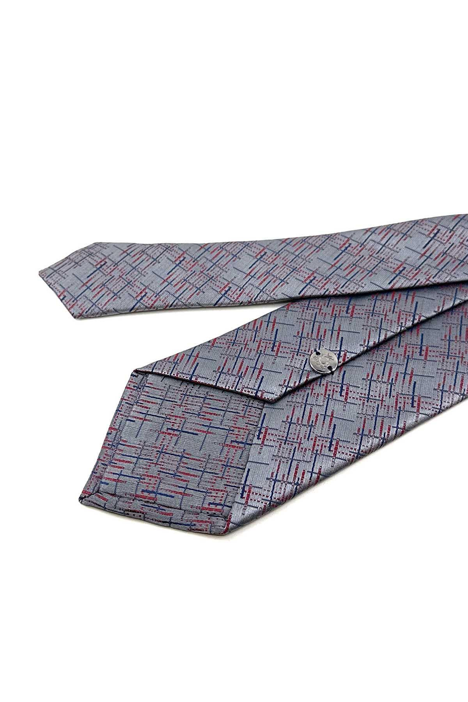 Gri Motif Desen Mendilli Klasik Kravat KK12438