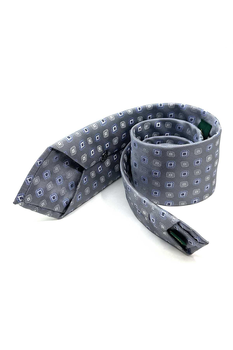 Gri Motif Desen Mendilli Klasik Kravat KK13093