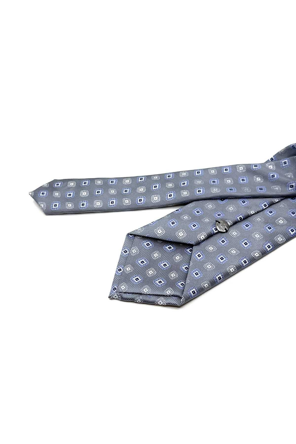 Gri Motif Desen Mendilli Klasik Kravat KK13093