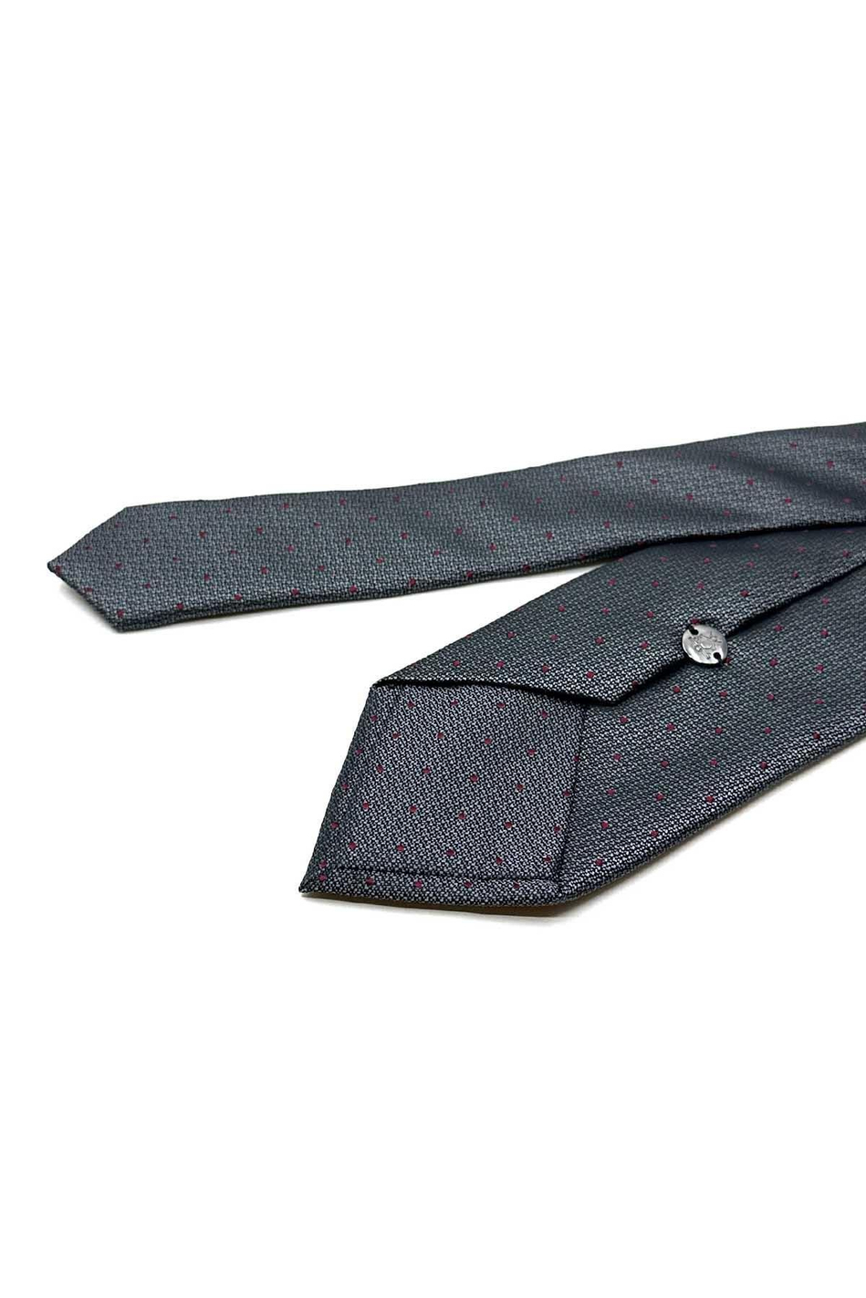 Gri Puantiye Desen Mendilli Klasik Kravat KK12892