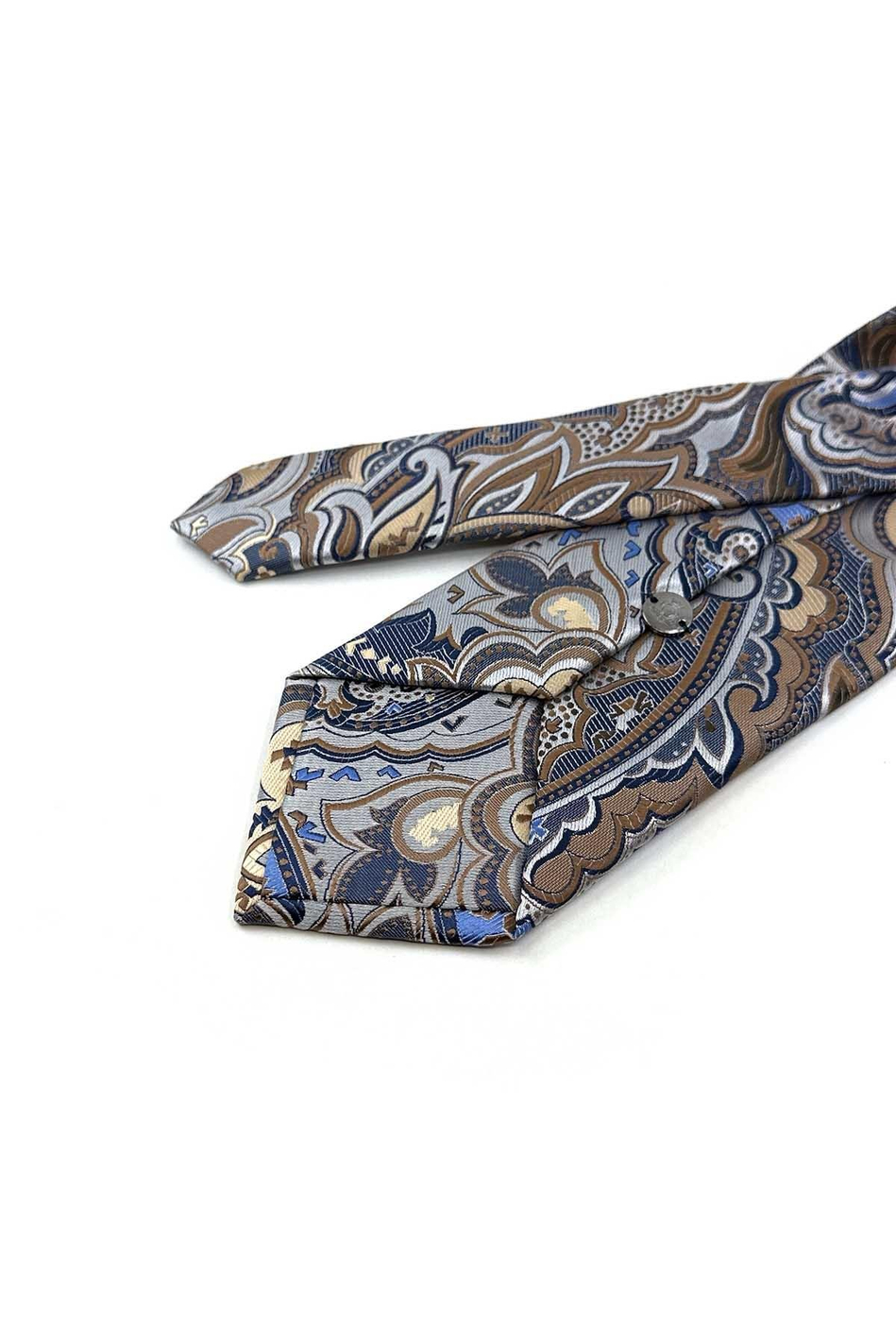 Gri Şal Desen Mendilli Klasik Kravat KK13313