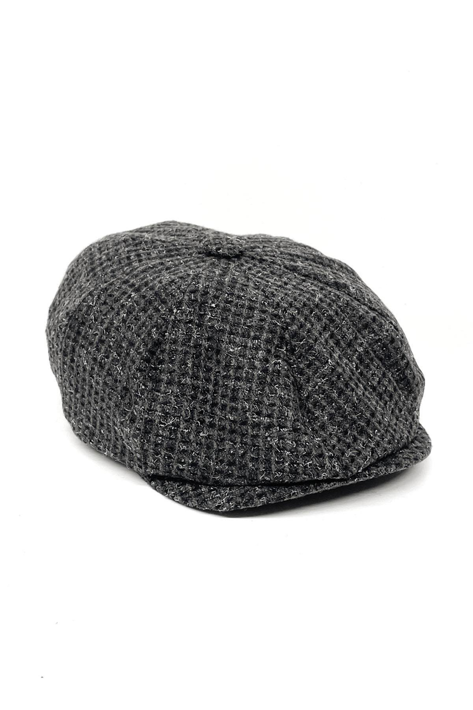 Gri - Siyah Yün Erkek Kasket Şapka KST53