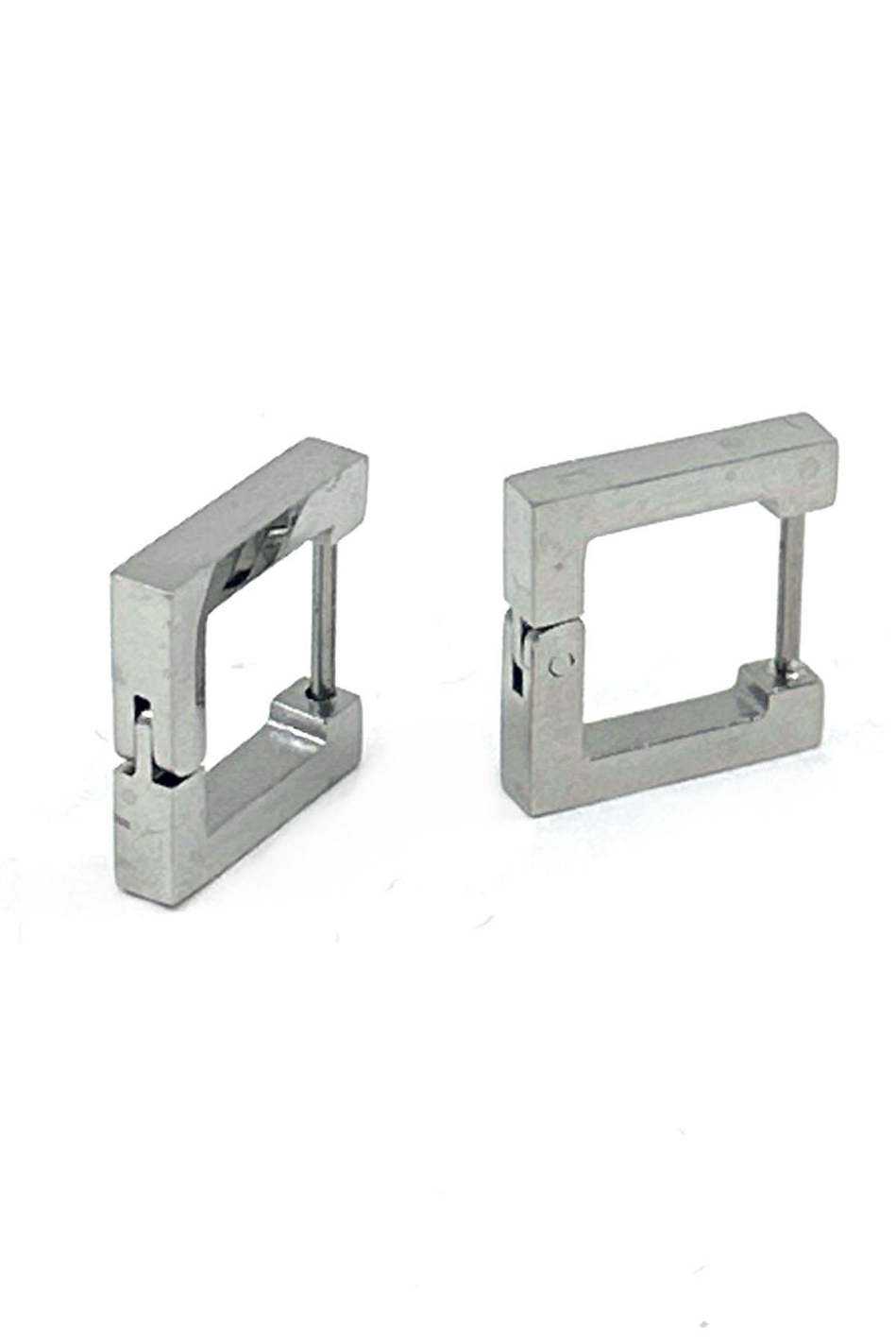 Gümüş Renk Kare Unisex Küpe EAR11