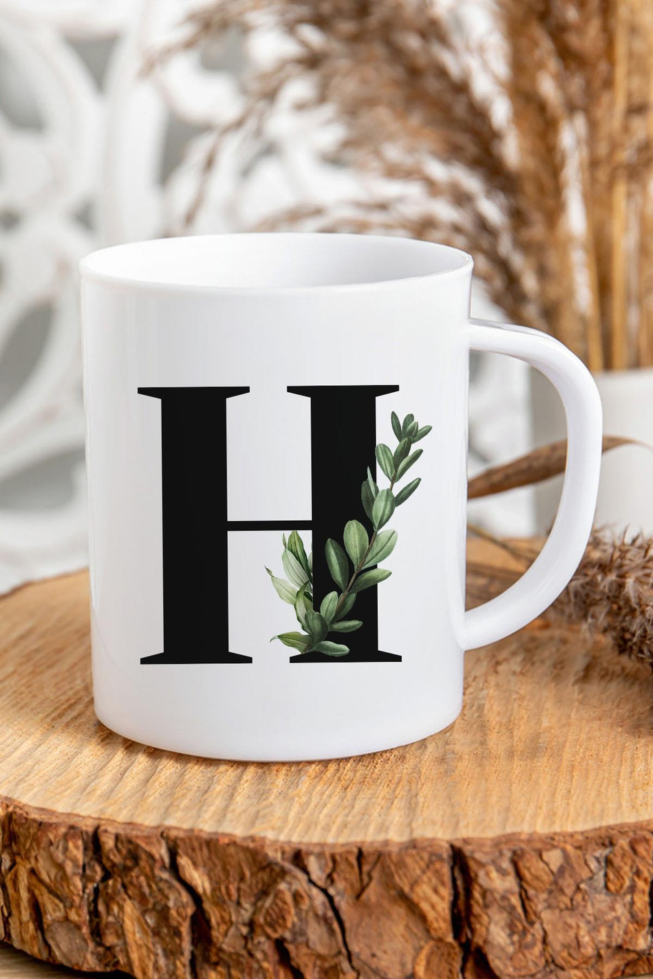 H Harfli Baş Harf Baskılı Kupa Bardak