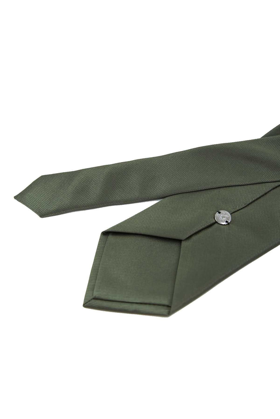 Haki Reps Dokulu Düz Mendilli Klasik Kravat KK13182