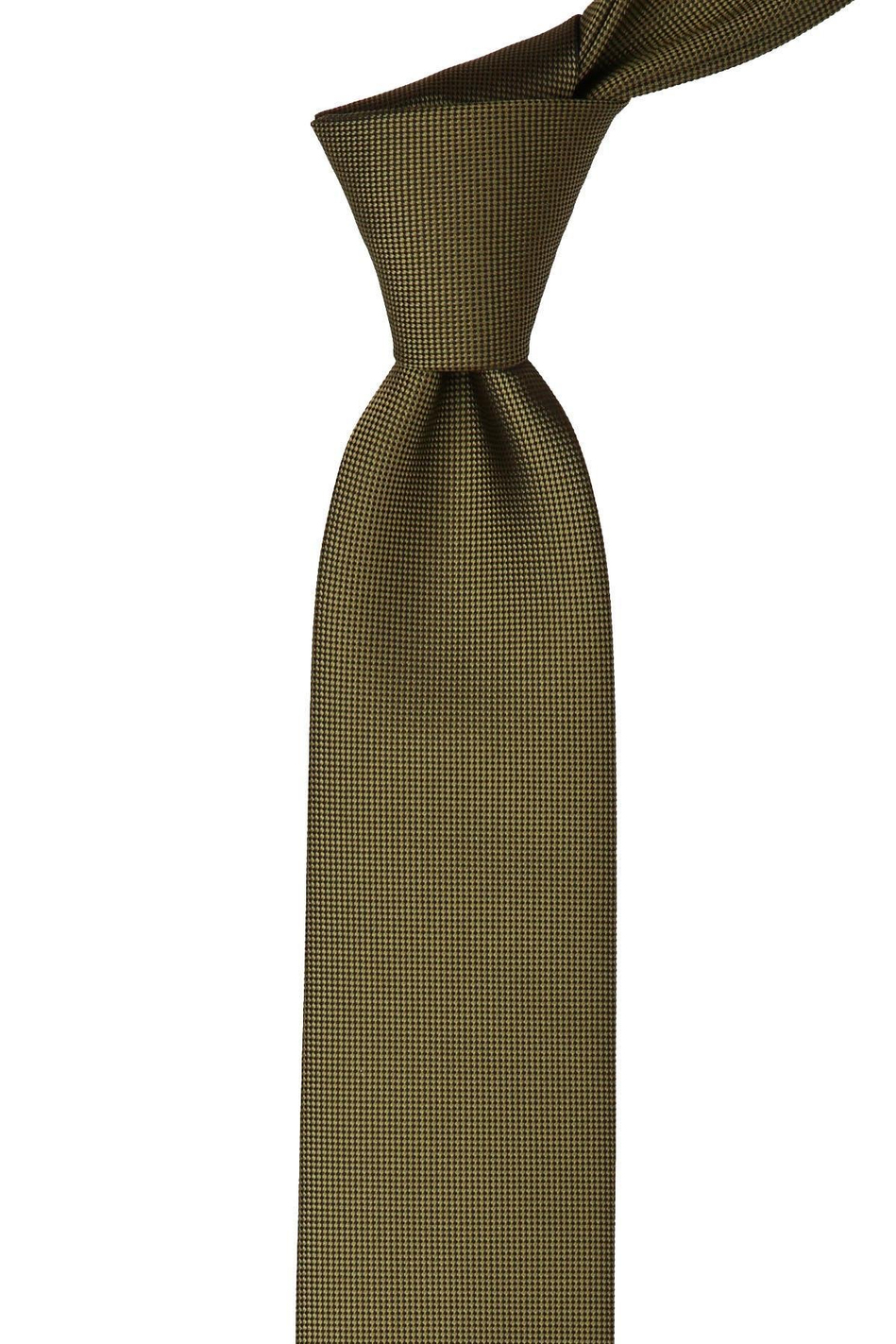 Haki Yeşil Nokta Desen Slim Kravat SK7590