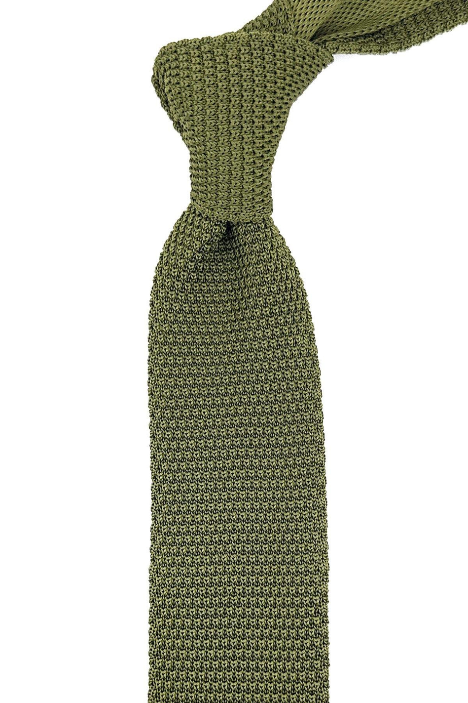 Haki Yeşili Düz Örgü Kravat ÖR8334