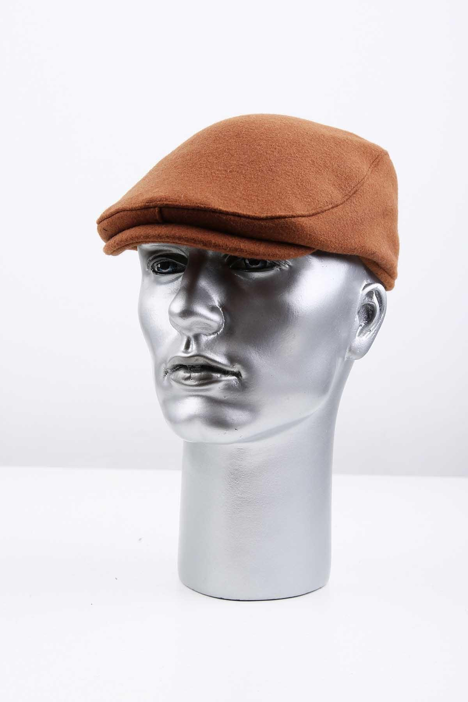 Hardal Düz Yün Erkek Kasket Şapka KST101