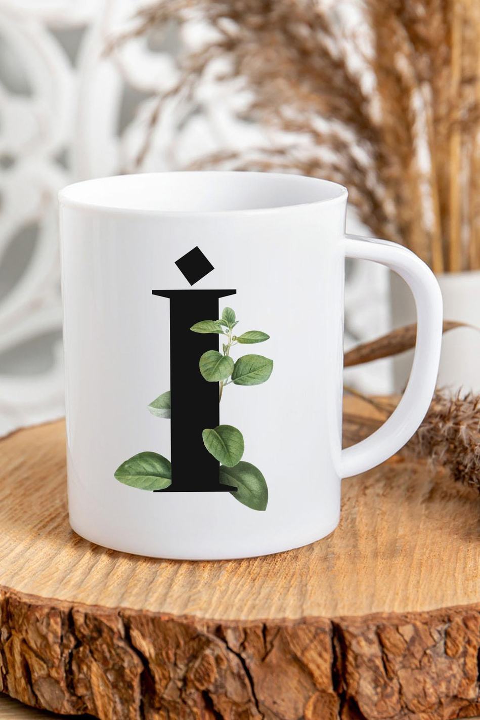 İ Harfli Baş Harf Baskılı Kupa Bardak