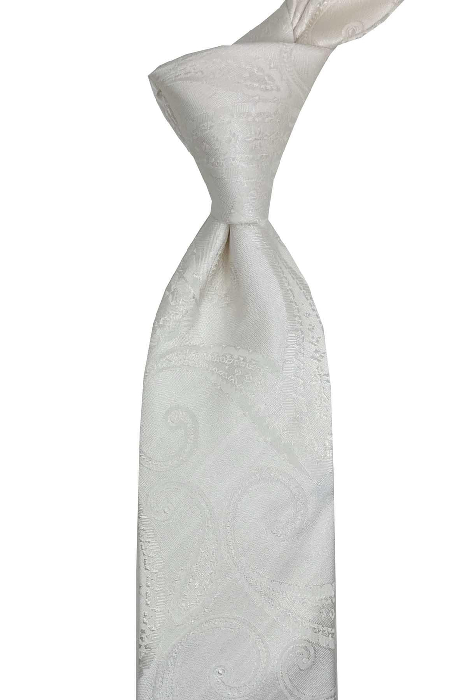 Indiritto Style Beyaz Şal Desen İtalyan İpek Kravat İK2267