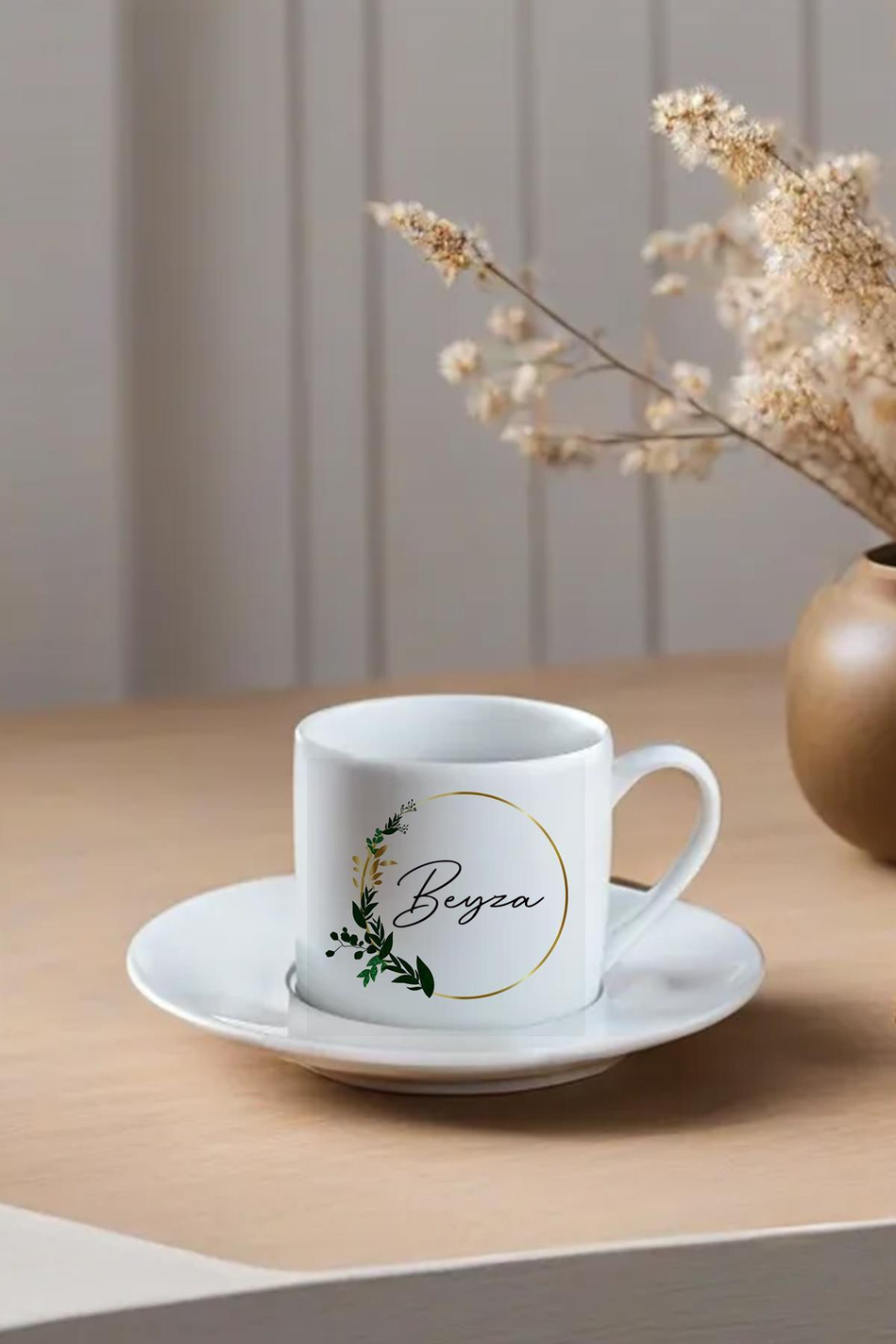 İsme Özel Desenli Kahve Fincanı KSL09