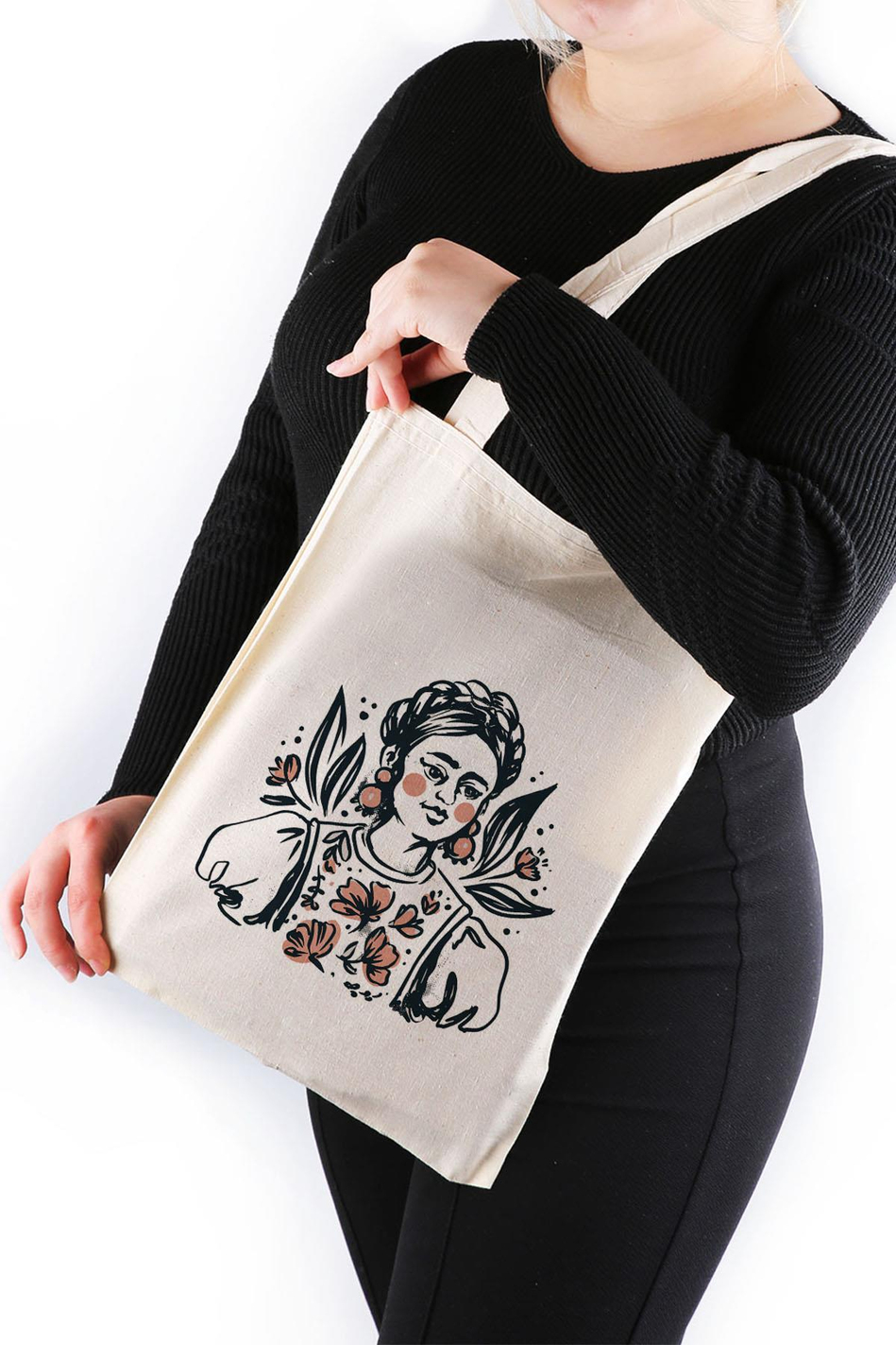Kadın Figürlü Bez Çanta 30*40 Tote Bag TOT43