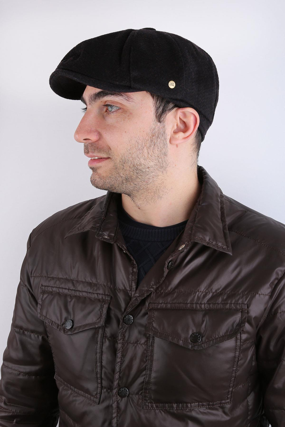 Kahve - Lacivert Yün Erkek Kasket Şapka KST51